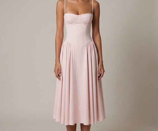 Women Sweetheart Corset Midi Dress