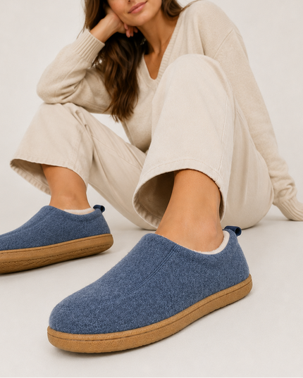 Women's and Men's Closed Back Slippers with Plush Lining