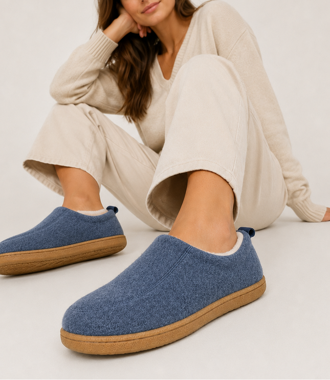 Women's and Men's Closed Back Slippers with Plush Lining