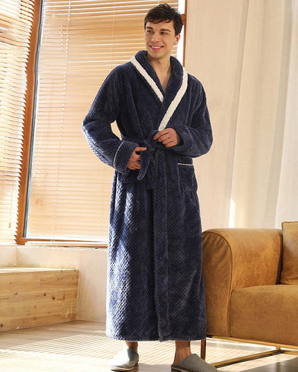 Women's and Men's Plush Dressing Gown with Shawl Collar