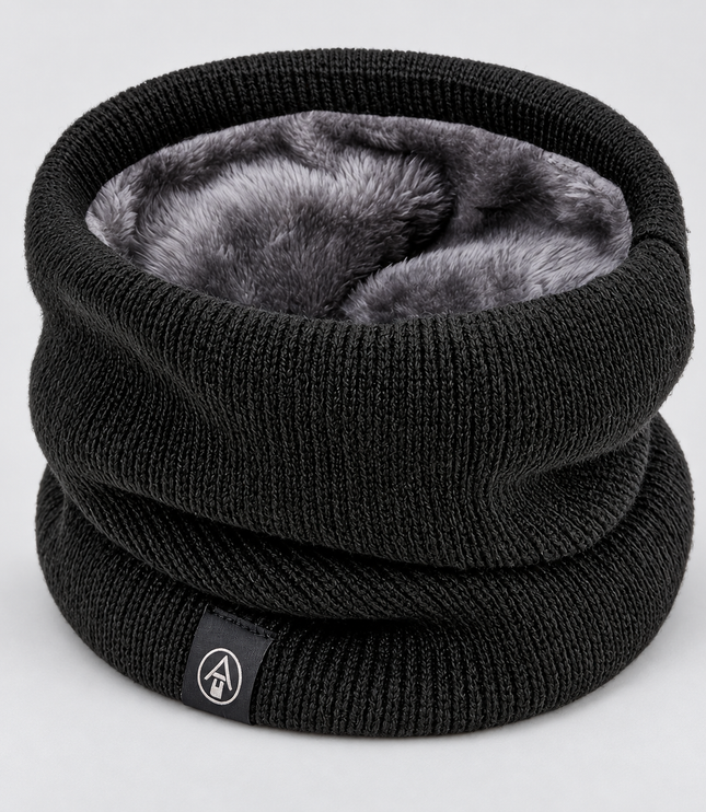 Women's and Men's Ribbed Knit Snood with Plush Lining