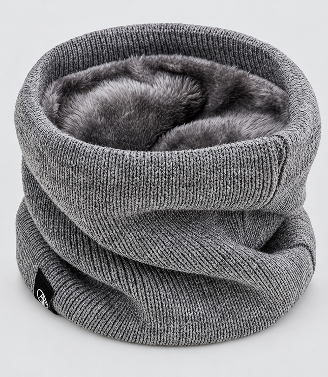 Women's and Men's Ribbed Knit Snood with Plush Lining