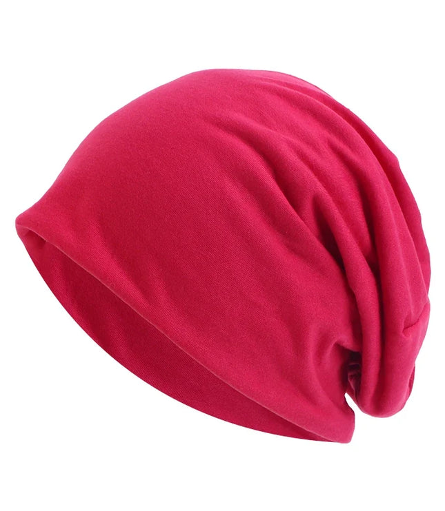 Women's and Men's Slouchy Beanie Hat in Stretch Knit