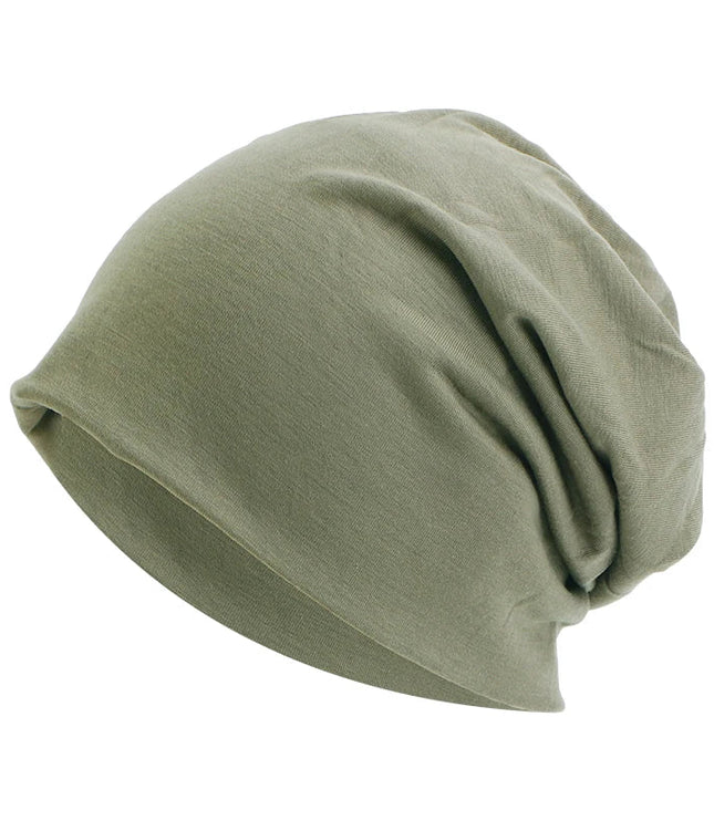 Women's and Men's Slouchy Beanie Hat in Stretch Knit