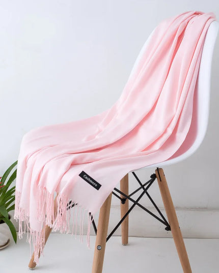 Women's and Men's Wide Shawl Scarf with Tassel Fringe