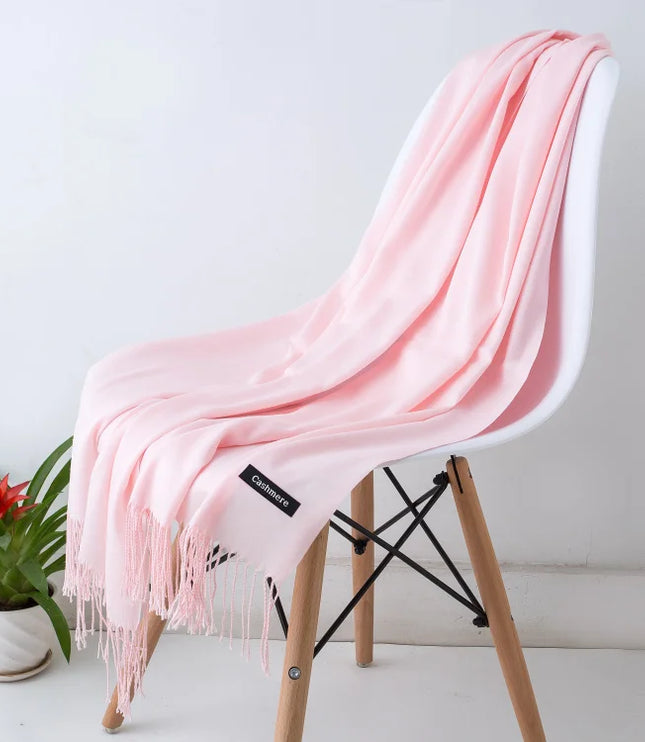 Women's and Men's Wide Shawl Scarf with Tassel Fringe