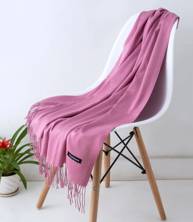 Women's and Men's Wide Shawl Scarf with Tassel Fringe