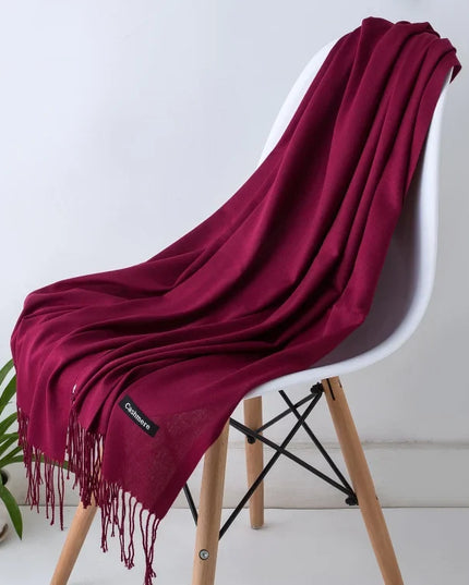 Women's and Men's Wide Shawl Scarf with Tassel Fringe
