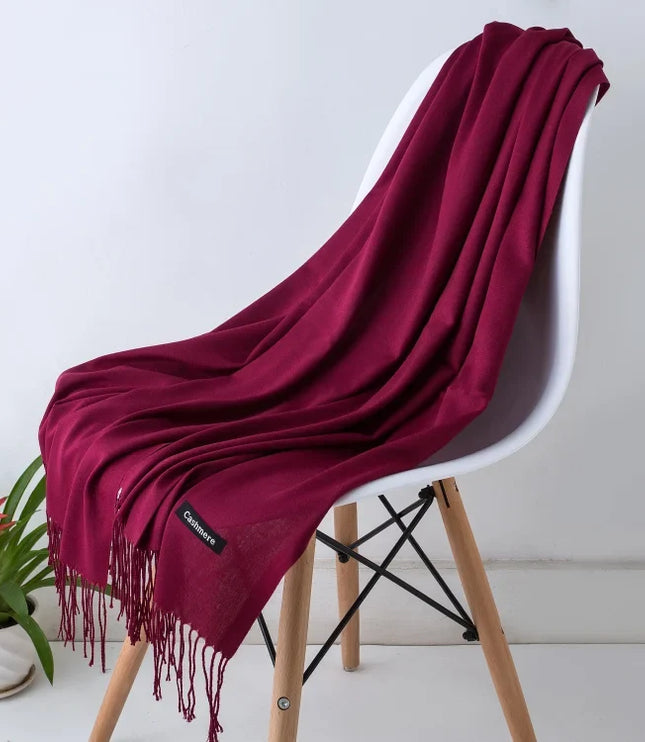 Women's and Men's Wide Shawl Scarf with Tassel Fringe