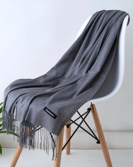 Women's and Men's Wide Shawl Scarf with Tassel Fringe