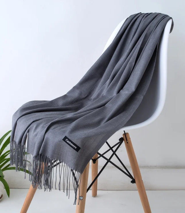 Women's and Men's Wide Shawl Scarf with Tassel Fringe