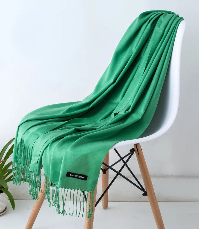 Women's and Men's Wide Shawl Scarf with Tassel Fringe