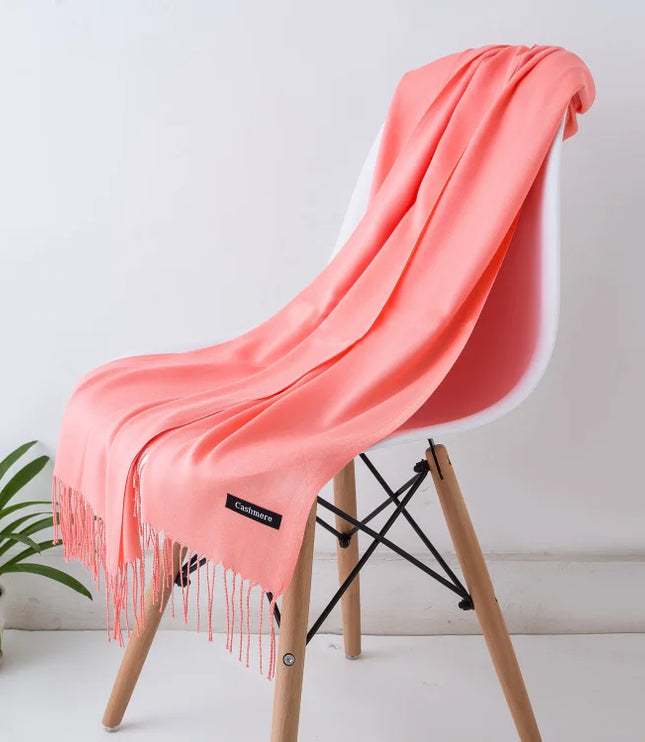 Women's and Men's Wide Shawl Scarf with Tassel Fringe