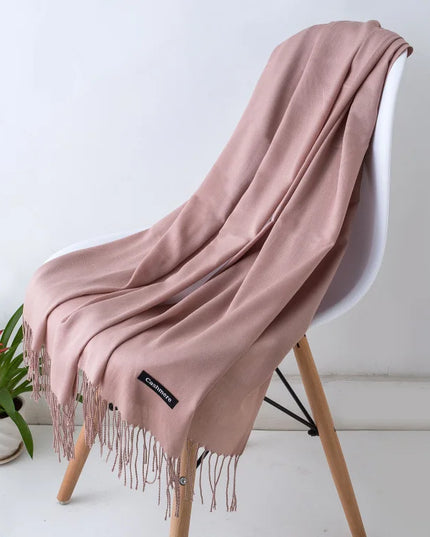 Women's and Men's Wide Shawl Scarf with Tassel Fringe