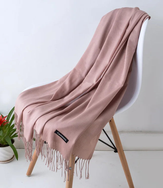 Women's and Men's Wide Shawl Scarf with Tassel Fringe