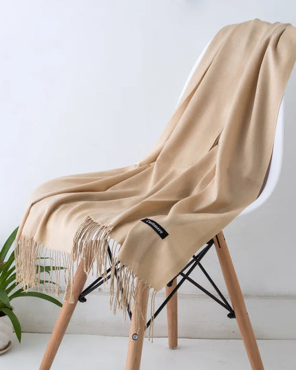 Women's and Men's Wide Shawl Scarf with Tassel Fringe