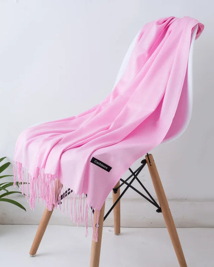 Women's and Men's Wide Shawl Scarf with Tassel Fringe