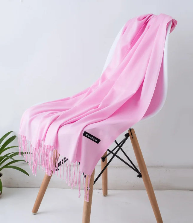 Women's and Men's Wide Shawl Scarf with Tassel Fringe