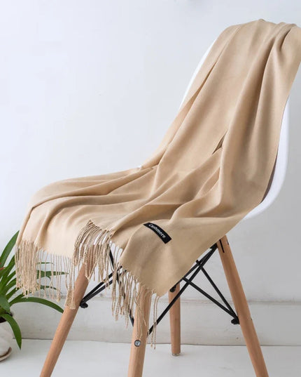Women's and Men's Wide Shawl Scarf with Tassel Fringe