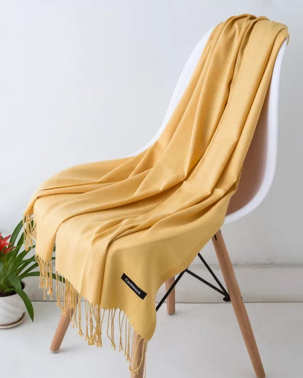 Women's and Men's Wide Shawl Scarf with Tassel Fringe