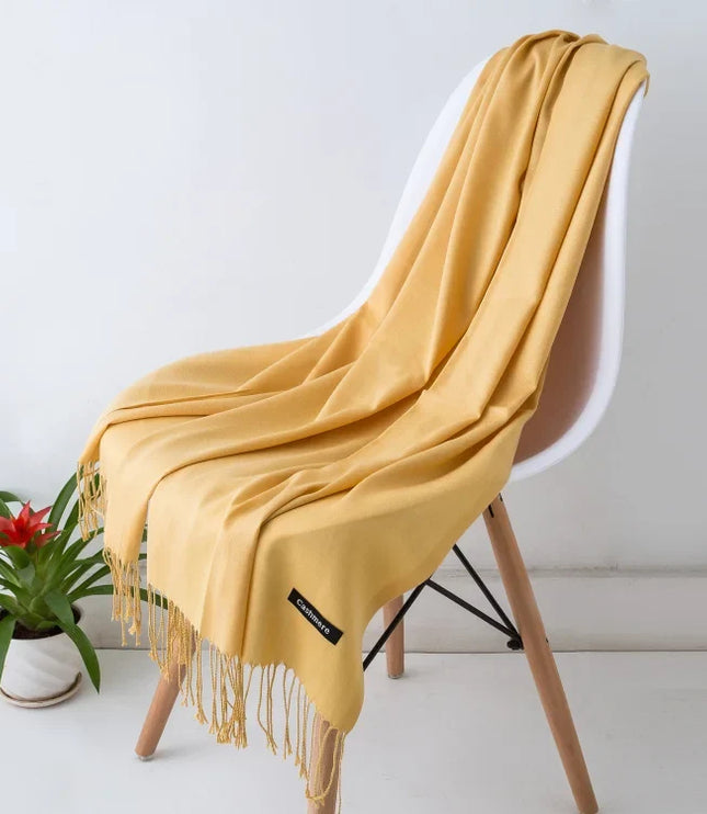 Women's and Men's Wide Shawl Scarf with Tassel Fringe