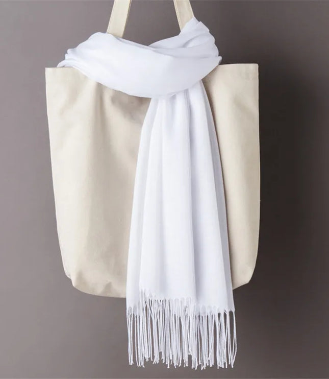 Women's and Men's Wide Shawl Scarf with Tassel Fringe