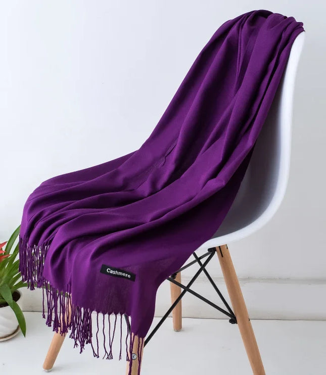 Women's and Men's Wide Shawl Scarf with Tassel Fringe