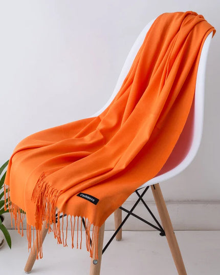 Women's and Men's Wide Shawl Scarf with Tassel Fringe