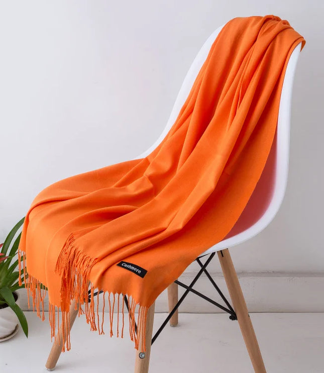 Women's and Men's Wide Shawl Scarf with Tassel Fringe