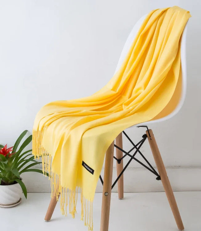 Women's and Men's Wide Shawl Scarf with Tassel Fringe
