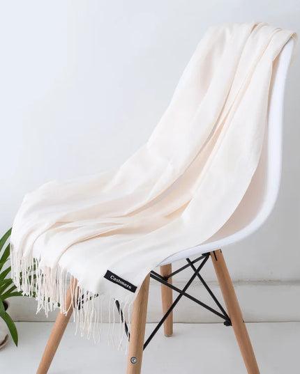 Women's and Men's Wide Shawl Scarf with Tassel Fringe