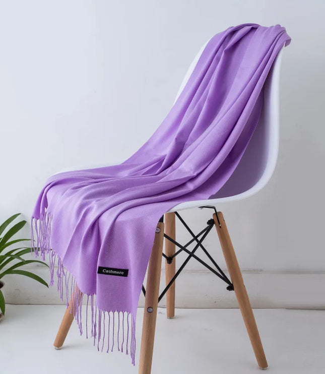 Women's and Men's Wide Shawl Scarf with Tassel Fringe