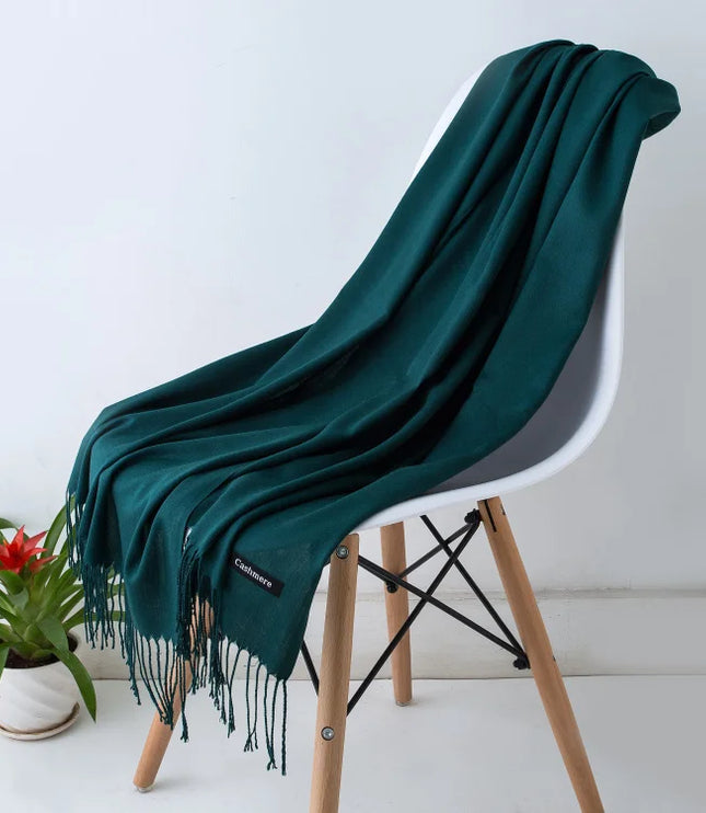 Women's and Men's Wide Shawl Scarf with Tassel Fringe