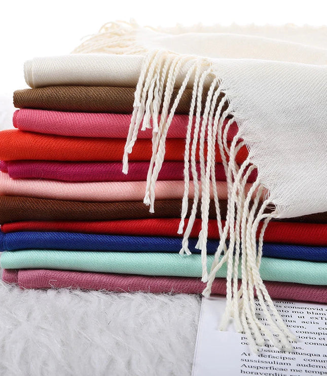 Women's and Men's Wide Shawl Scarf with Tassel Fringe
