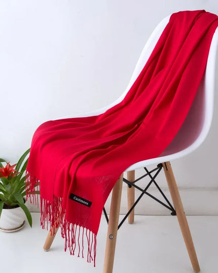 Women's and Men's Wide Shawl Scarf with Tassel Fringe