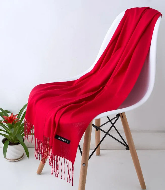 Women's and Men's Wide Shawl Scarf with Tassel Fringe