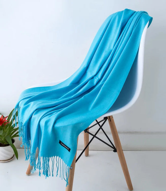 Women's and Men's Wide Shawl Scarf with Tassel Fringe