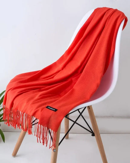 Women's and Men's Wide Shawl Scarf with Tassel Fringe