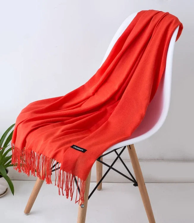 Women's and Men's Wide Shawl Scarf with Tassel Fringe