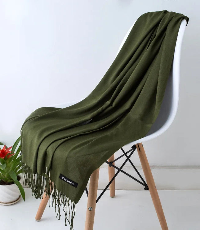 Women's and Men's Wide Shawl Scarf with Tassel Fringe