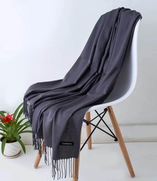 Women's and Men's Wide Shawl Scarf with Tassel Fringe