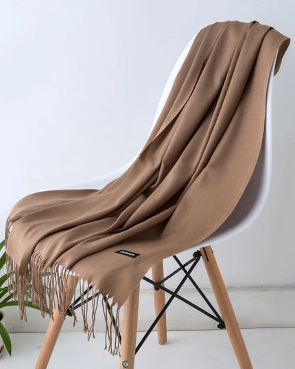 Women's and Men's Wide Shawl Scarf with Tassel Fringe