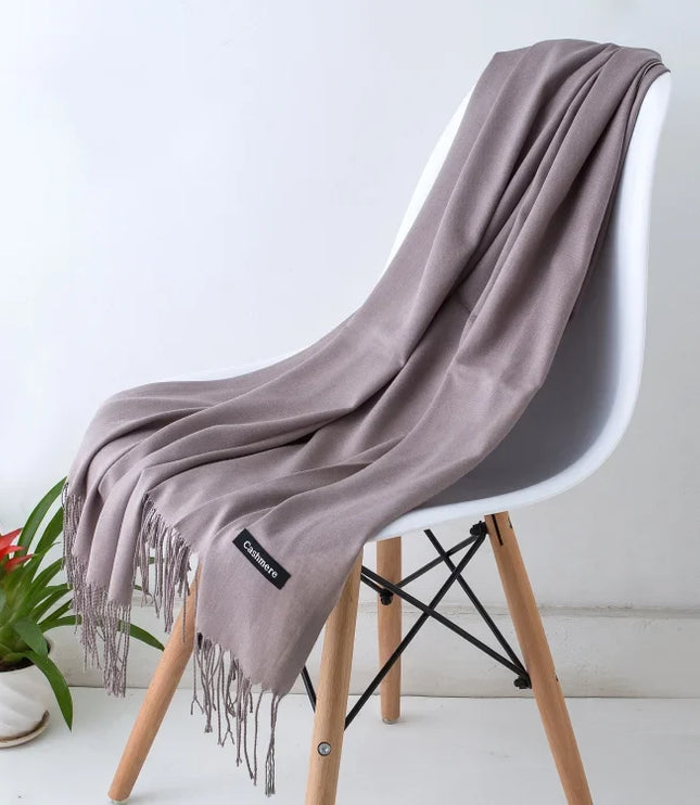 Women's and Men's Wide Shawl Scarf with Tassel Fringe