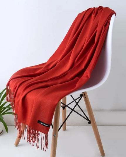 Women's and Men's Wide Shawl Scarf with Tassel Fringe