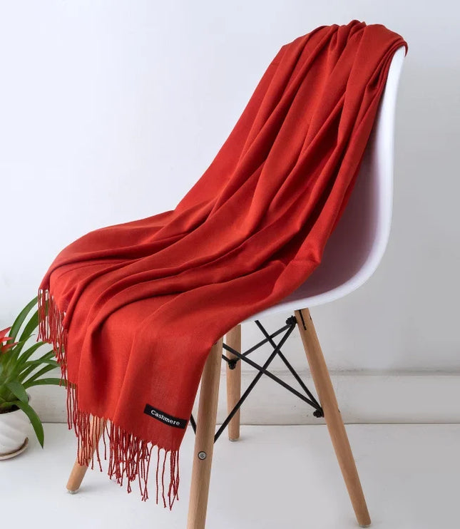 Women's and Men's Wide Shawl Scarf with Tassel Fringe