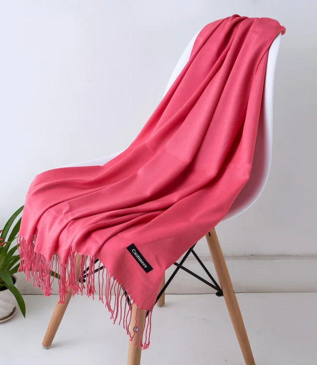 Women's and Men's Wide Shawl Scarf with Tassel Fringe