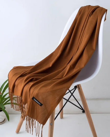 Women's and Men's Wide Shawl Scarf with Tassel Fringe