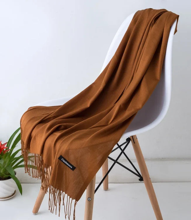 Women's and Men's Wide Shawl Scarf with Tassel Fringe