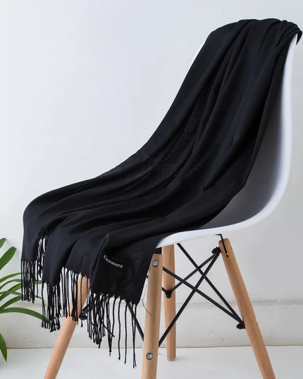 Women's and Men's Wide Shawl Scarf with Tassel Fringe