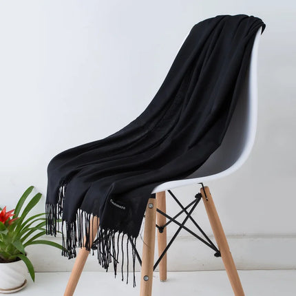 Women's and Men's Wide Shawl Scarf with Tassel Fringe